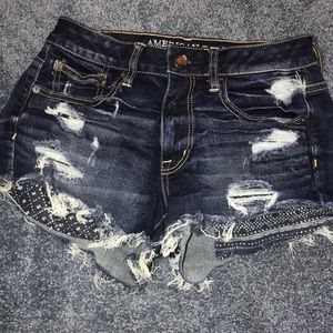 AEO navy festival shorts